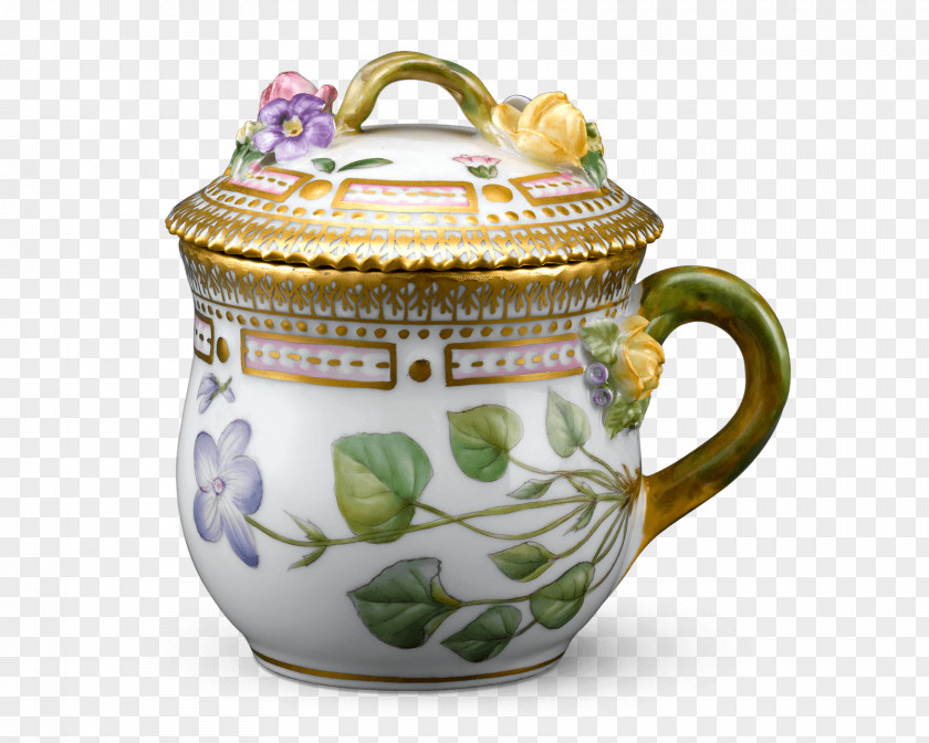 Cup Porcelain Jug Flora Danica Royal Copenhagen PNG