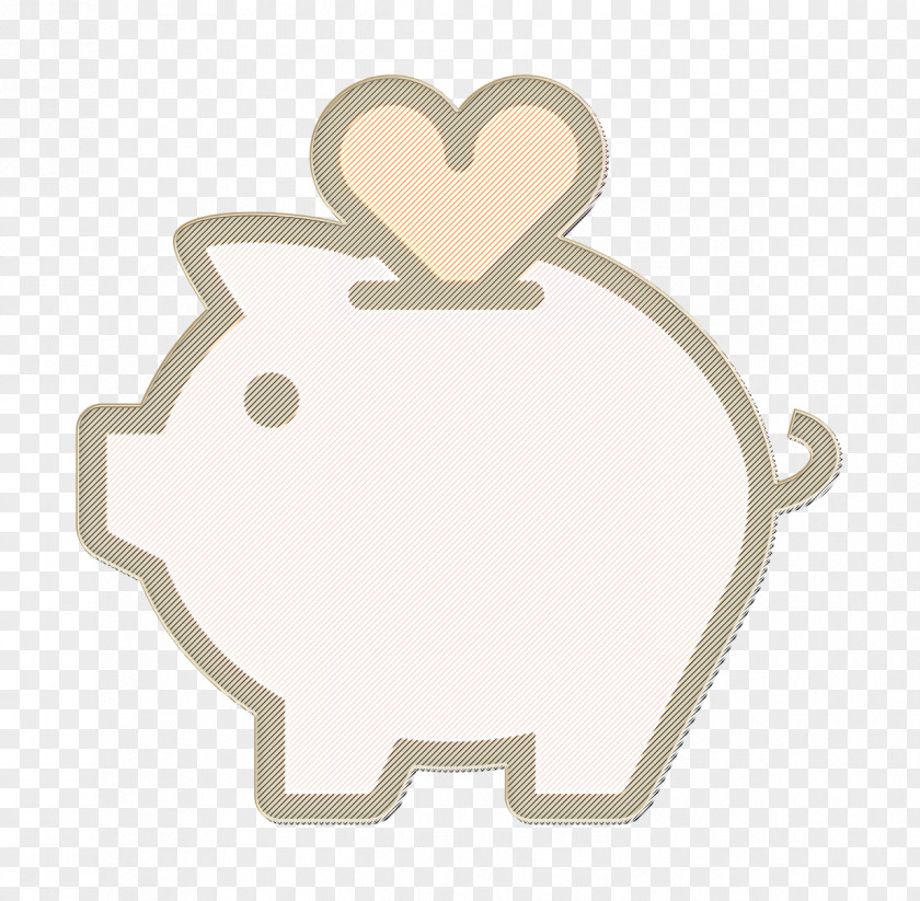Sticker Logo Heart Icon Money Pig PNG