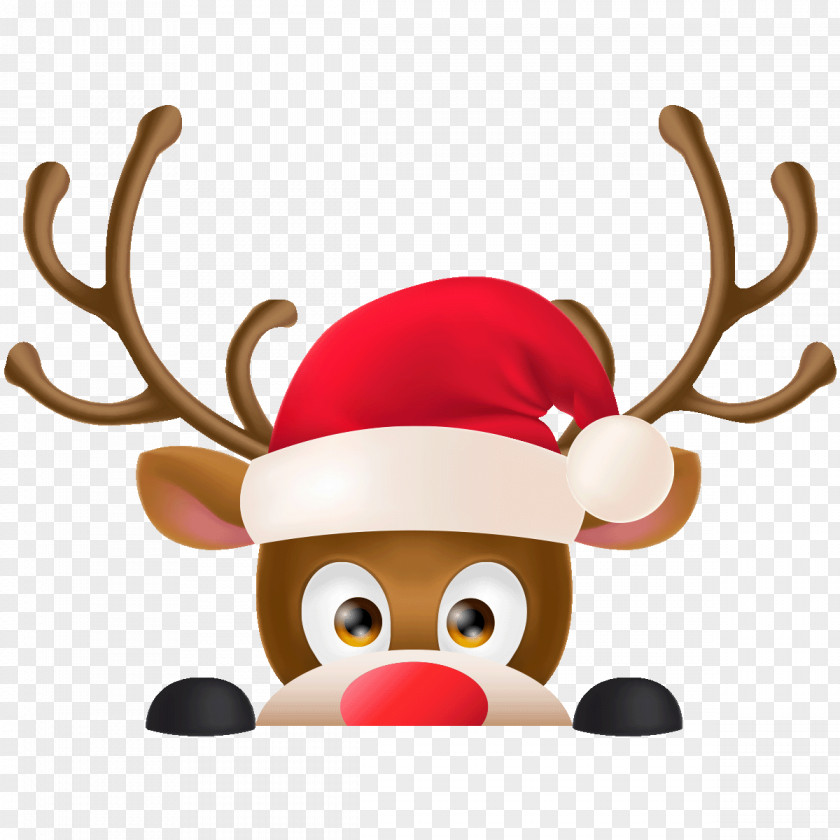 Ciment Background Reindeer Rudolph Santa Claus Christmas Day PNG
