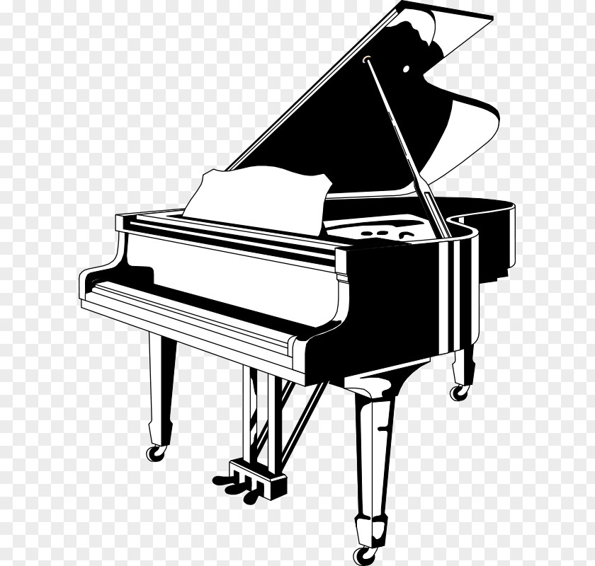 Saxaphone Clipart Piano Black And White Key Clip Art PNG