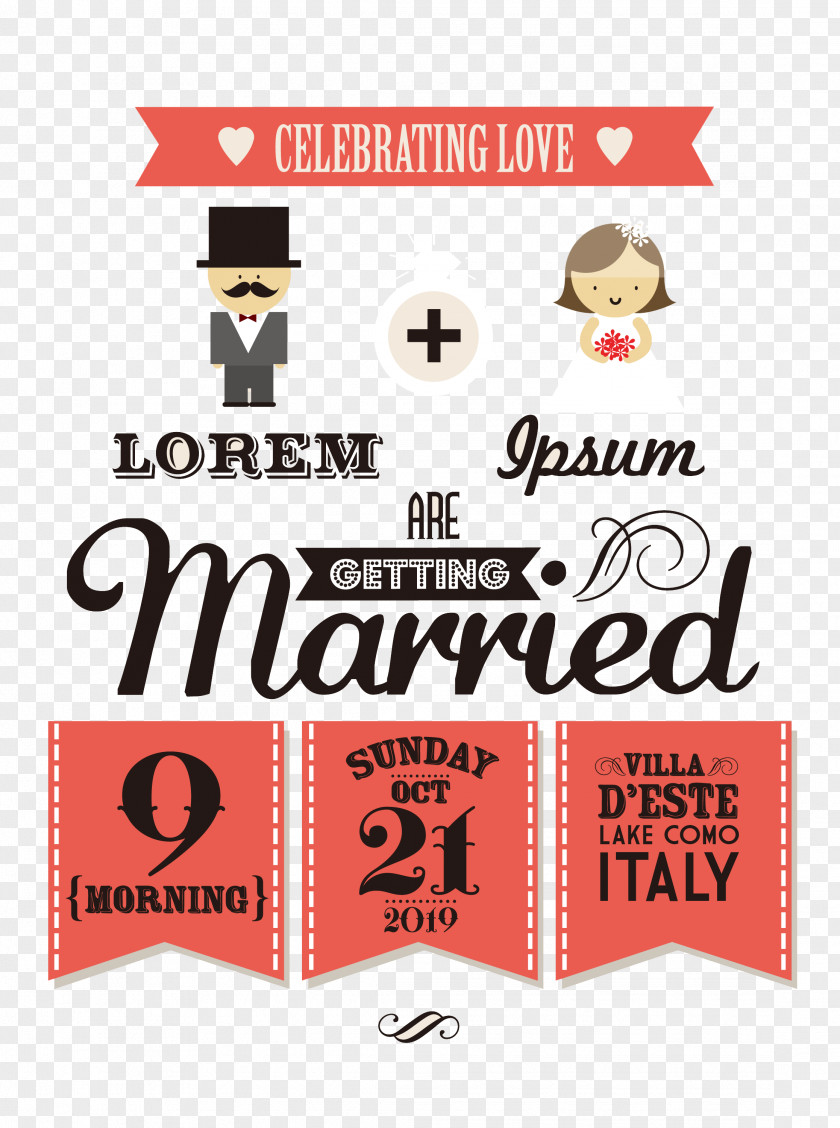 British Bride And Groom's Wedding Invitations PNG