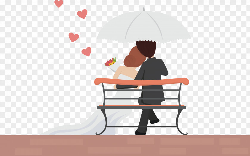 Cartoon Bride And Groom Vector Romance Wedding Couple Love PNG