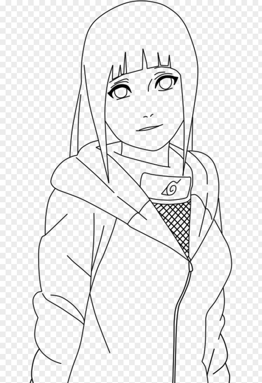 Naruto Hinata Hyuga Line Art Drawing Image PNG