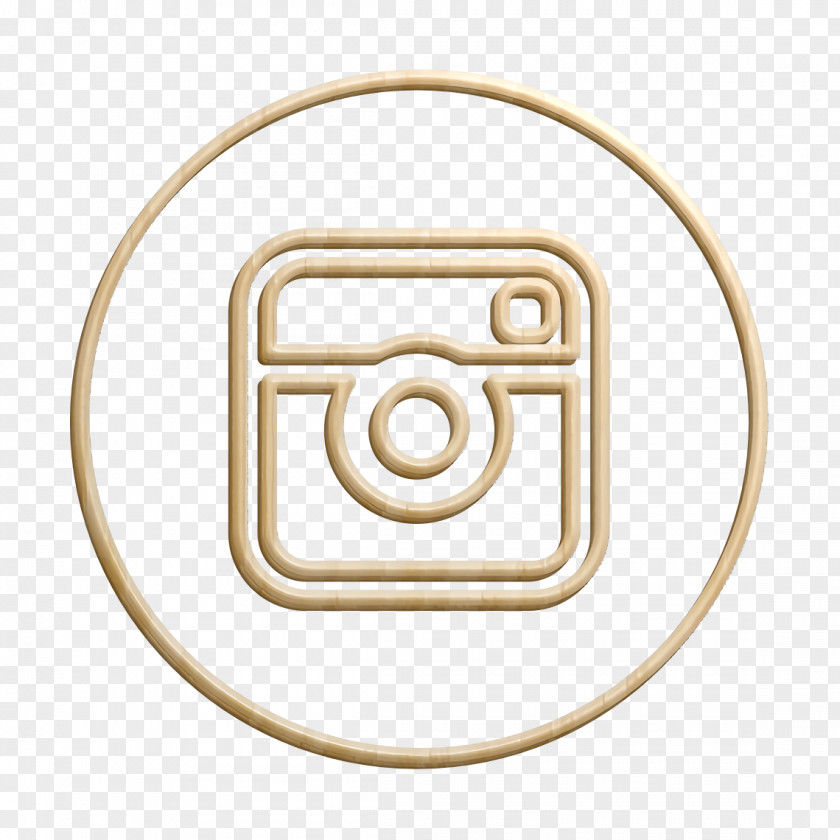 Metal Brass Circles Icon Instagram Line PNG