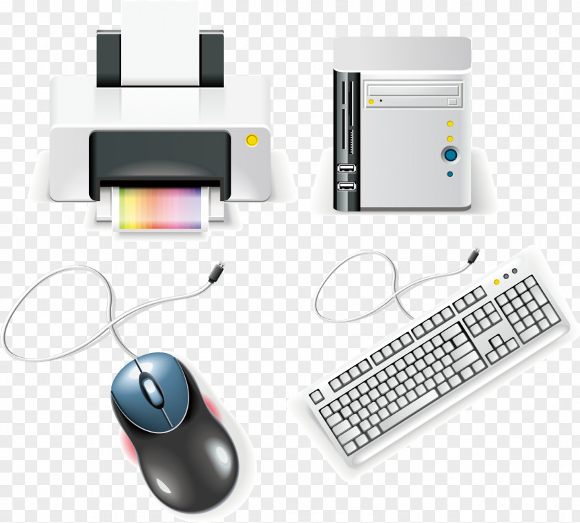 Keyboard Mouse Printer Vector Elements Computer Case Icon PNG