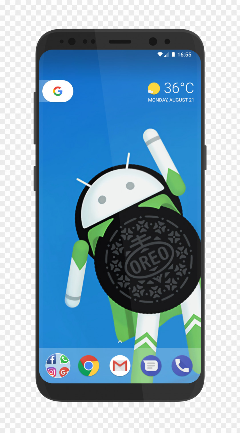 Android Oreo Smartphone Desktop Wallpaper PNG