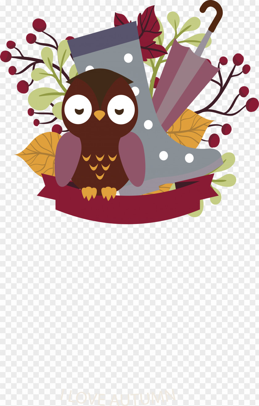 Autumn Owls Owl Illustration PNG