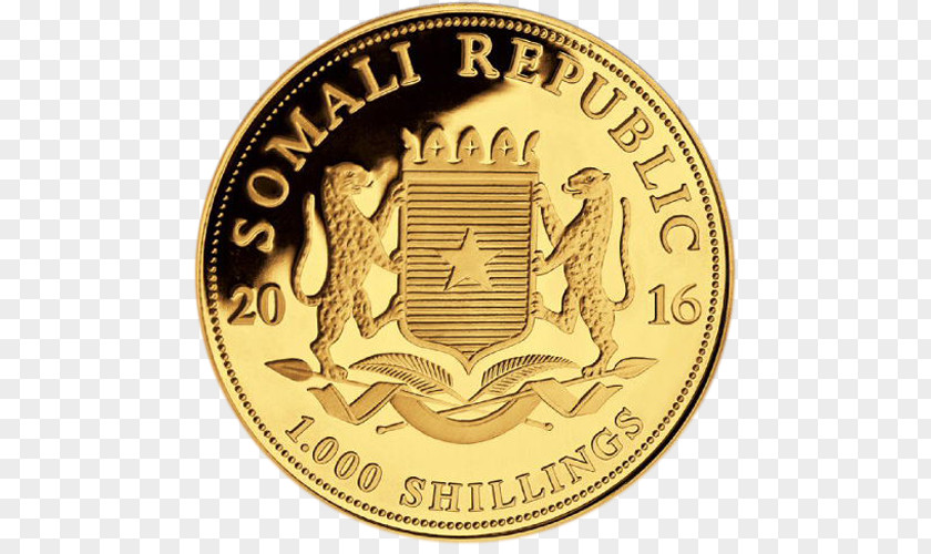 Elephant Gold Coin Somalia Bullion PNG