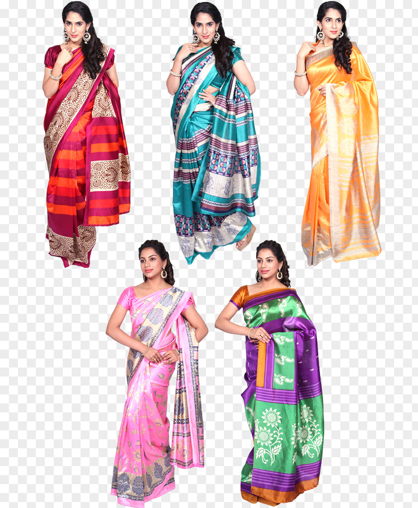 Sarees Sari Georgette Art Silk Textile PNG