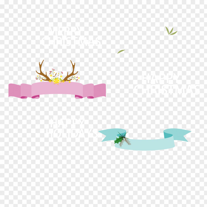 Christmas Ribbon Vector With Clip Art PNG