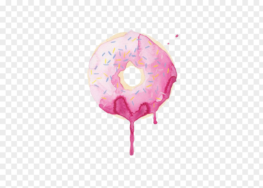 Doughnut Icing Watercolor Painting Printing Glaze PNG painting Glaze, Macaron donuts, pink doughnut illustratioj clipart PNG