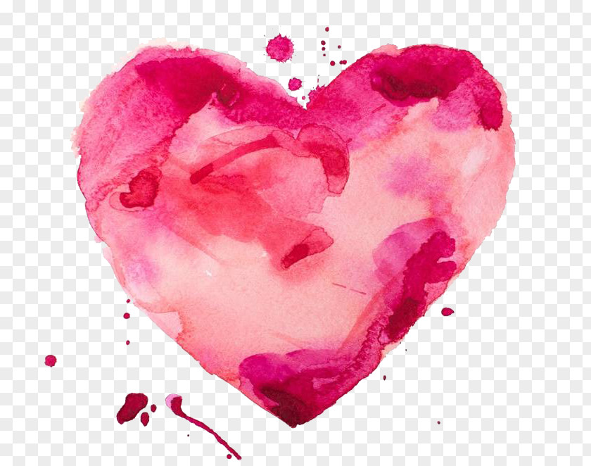 FIG Watercolor Painted Heart-shaped Material Painting Heart Stock Illustration PNG