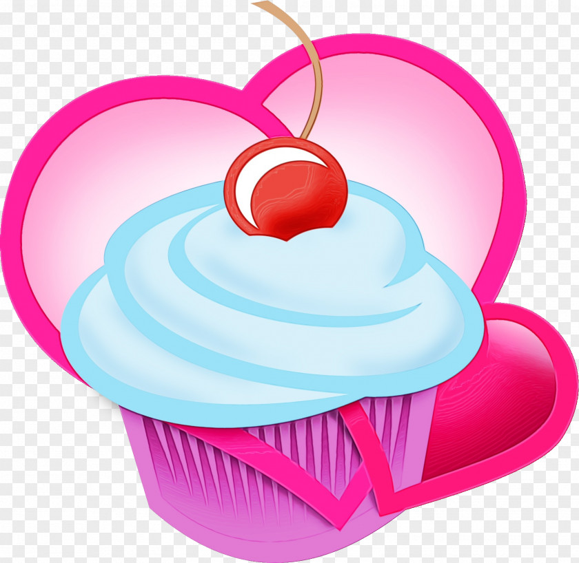 Baking Cup Heart Pink Clip Art Frozen Dessert Magenta PNG