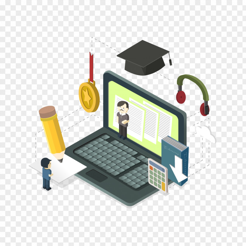 Vector Computer Learning Materials Social Media Illustration PNG