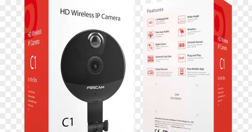 Camera C1 Network Netzwerk IP Megapixel Foscam Indoor PNG