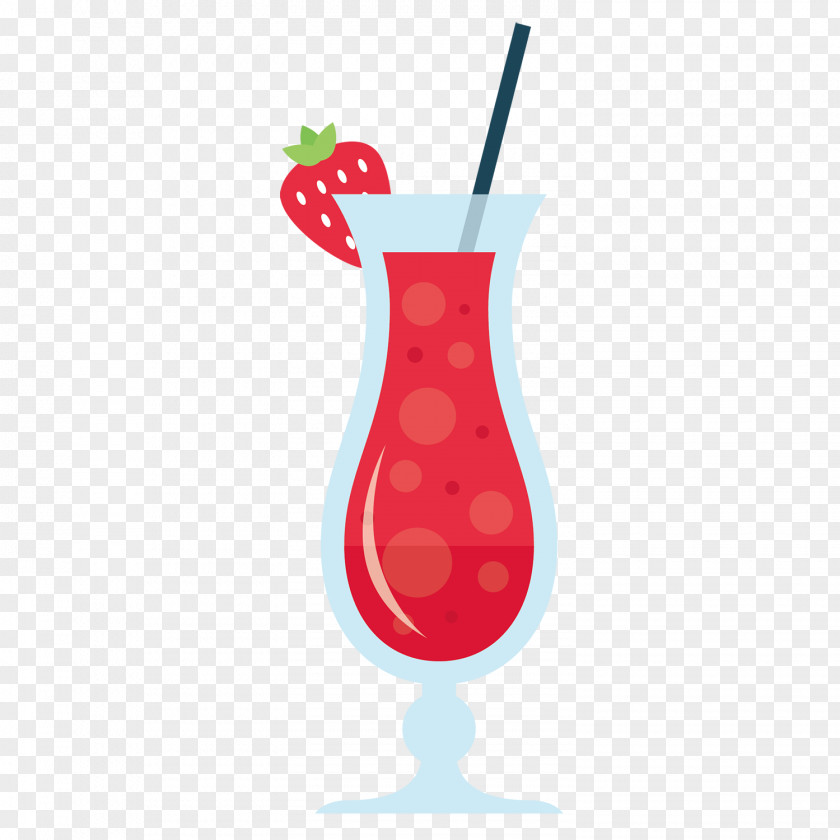 Ice Cold Drink Strawberry Juice Cocktail Garnish Drawing PNG