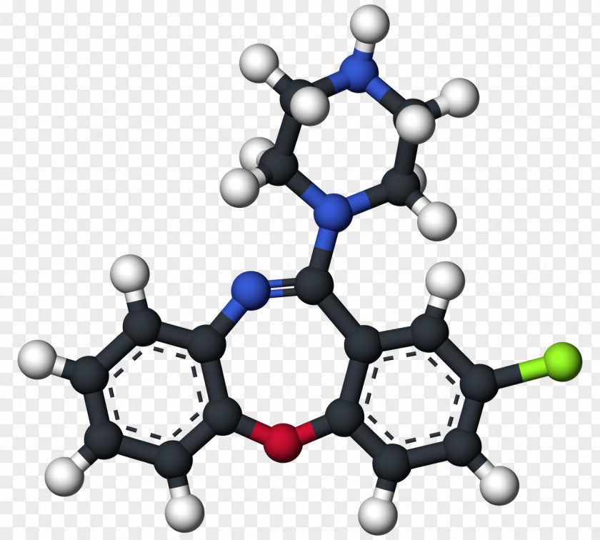 Model Clozapine Molecule Drug Atypical Antipsychotic PNG