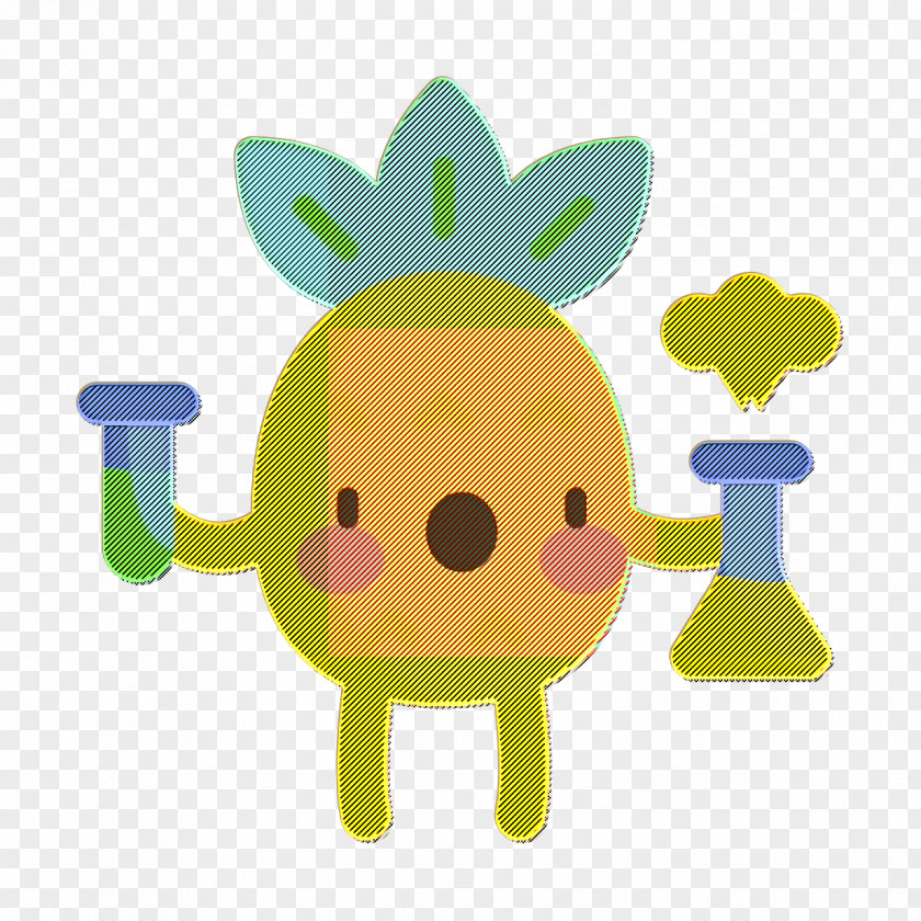 Pineapple Character Icon Scientific Actions PNG