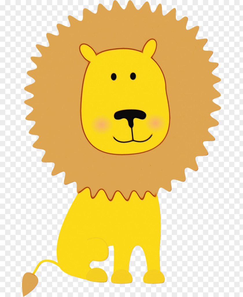 Lion Cartoon Yellow Clip Art Line PNG