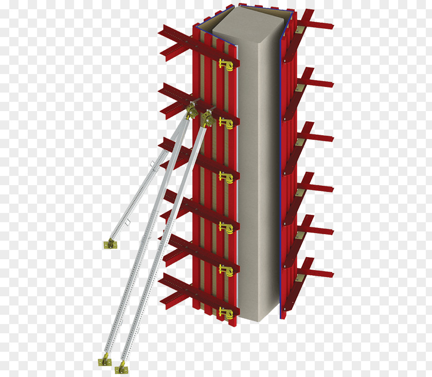 Scissor Reinforced Concrete Column Clamp Architectural Engineering Formwork PNG
