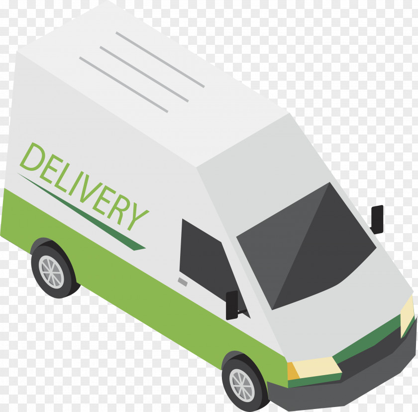 Green Express Truck Van Transport Logistics Courier Delivery PNG