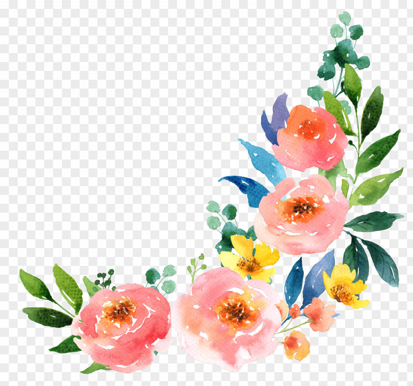 Watercolor Flowers Paper Watercolour Painting PNG