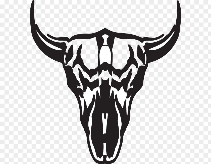 Buffalo Skull Texas Longhorn English Wall Decal Sticker PNG