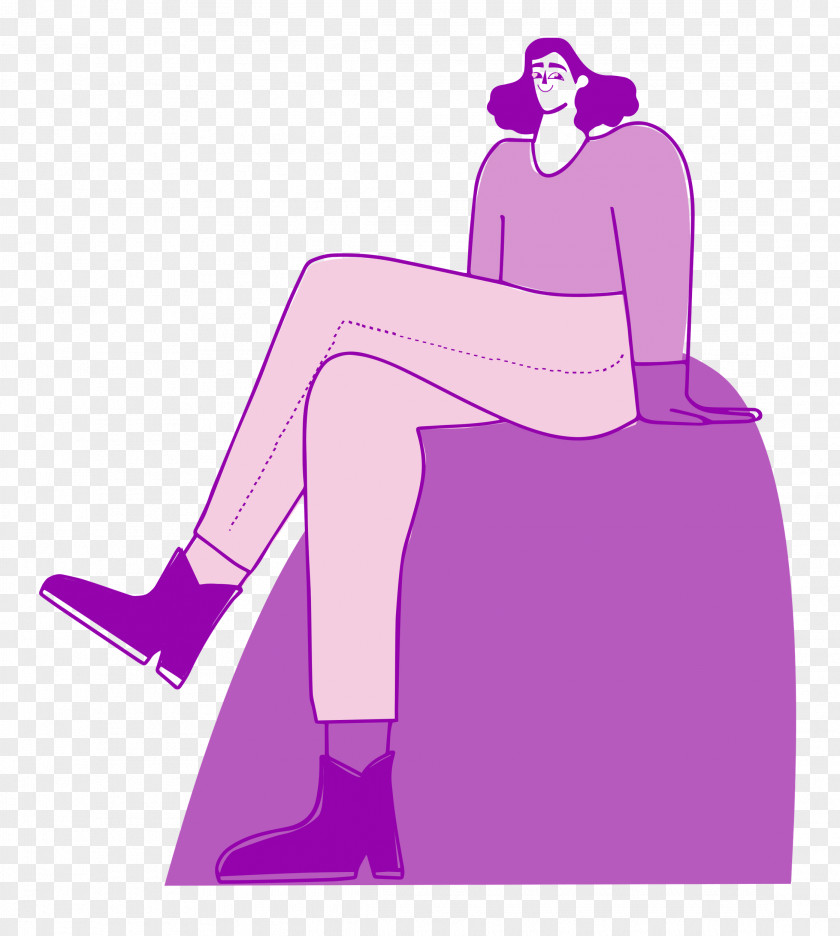 Sitting On Rock PNG