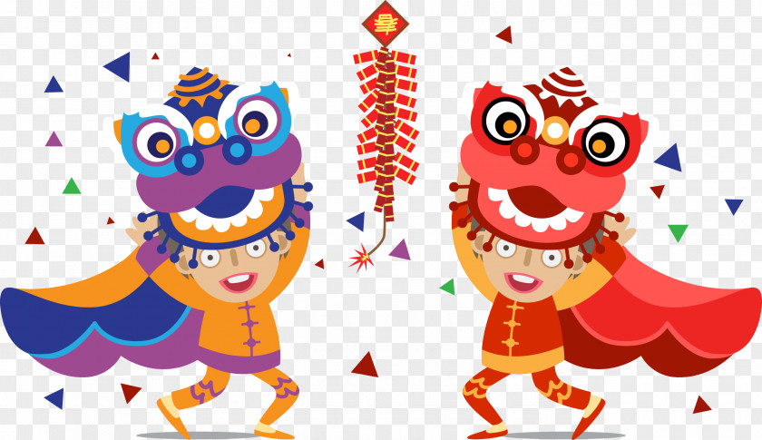 Chinese Lion Dance Dragon Clip Art PNG