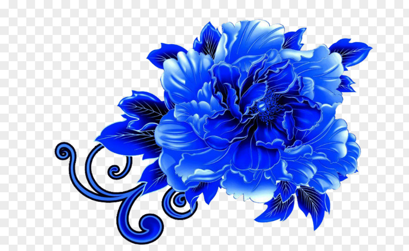Floral Porcelain Blue And White Pottery Image Design PNG
