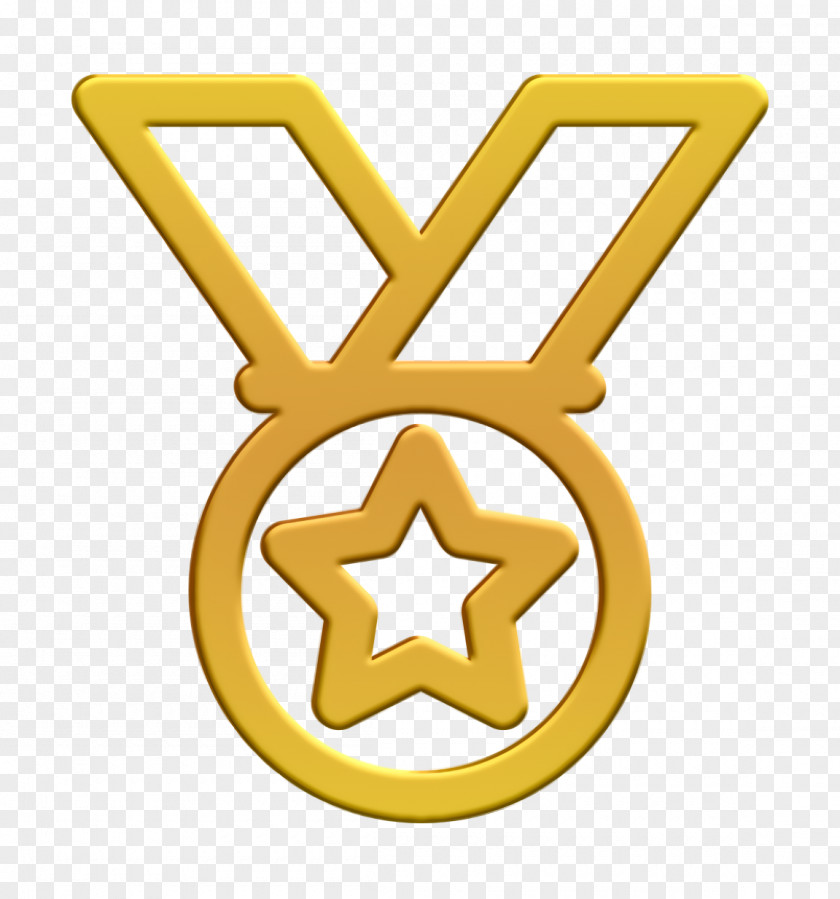 Poll And Contest Linear Icon Medal With Star Prize PNG