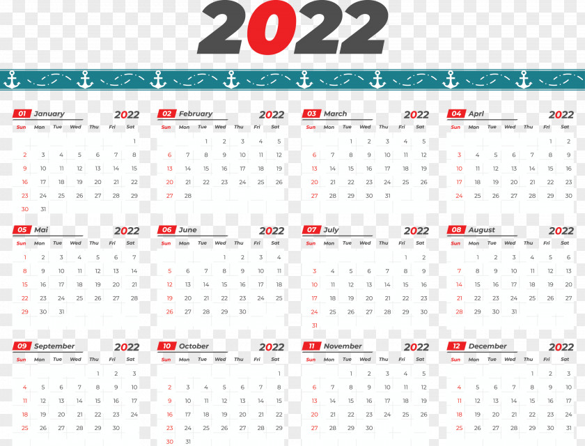 Printable 2022 Calendar 2022 Calendar Printable PNG