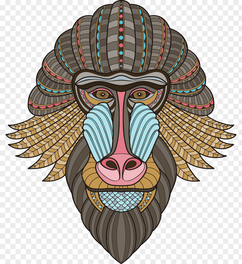 Vector Creative Cartoon Monkey Baboons T-shirt Mandrill PNG