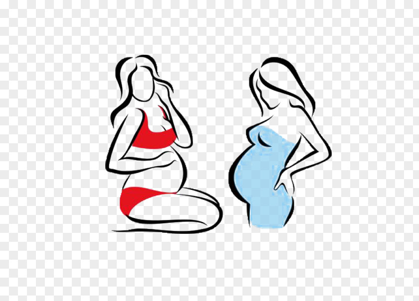 Creative Cartoon Pregnant Woman Pregnancy Photography Illustration PNG