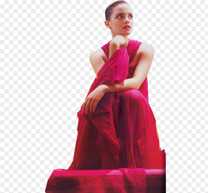 Emma Watson Beauty And The Beast Dress Magenta Gown PNG