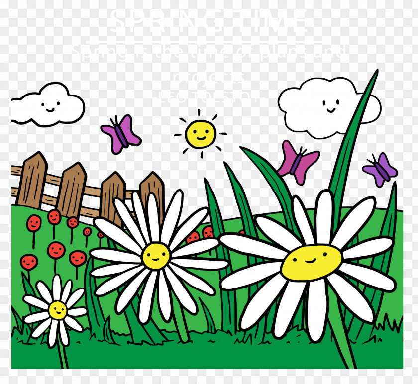 Smiling Grass Floral Design Landscape Download PNG
