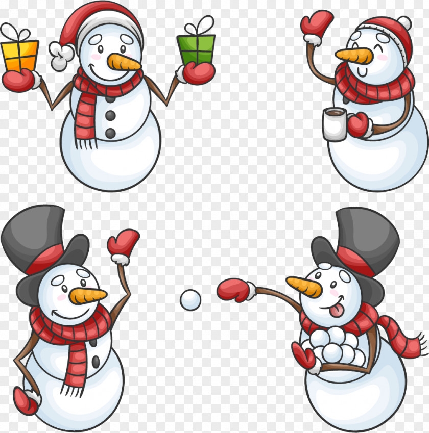 Creative Cute Winter Snowman Ded Moroz Christmas PNG