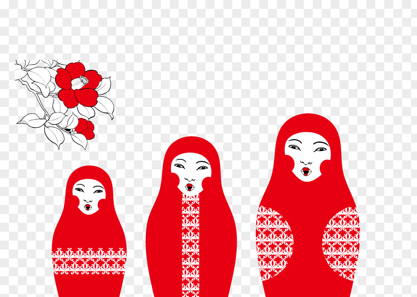 Vector Japanese Dolls Matryoshka Doll Vecteur PNG