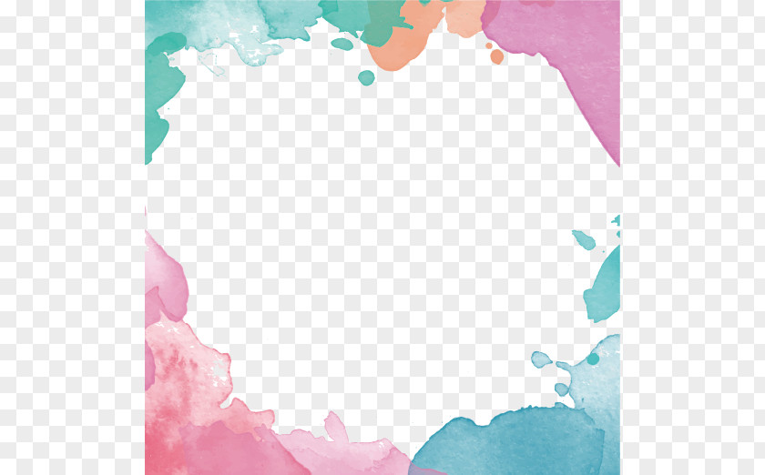 Vector Hand-painted Watercolor Border Euclidean Drawing Flower PNG