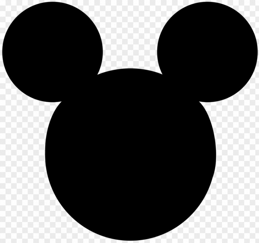 Picture Of Mickey Mouse Ears Black And White Pattern PNG