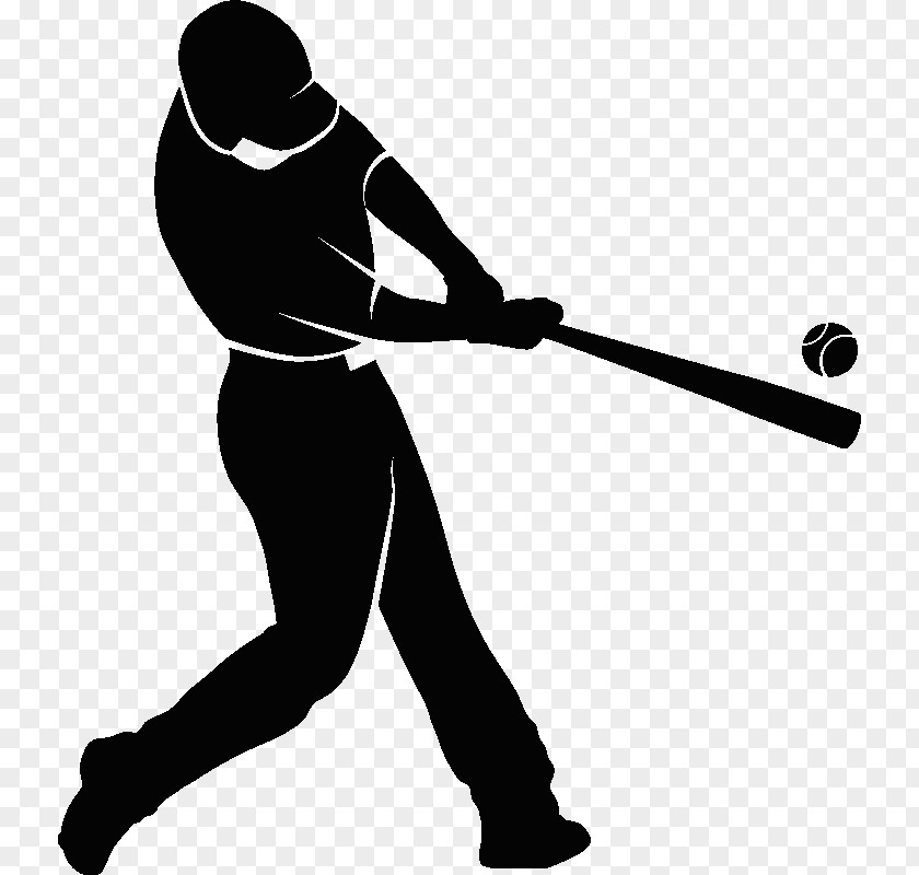 Swinging Baseball Bats Home Run Player Stencil PNG