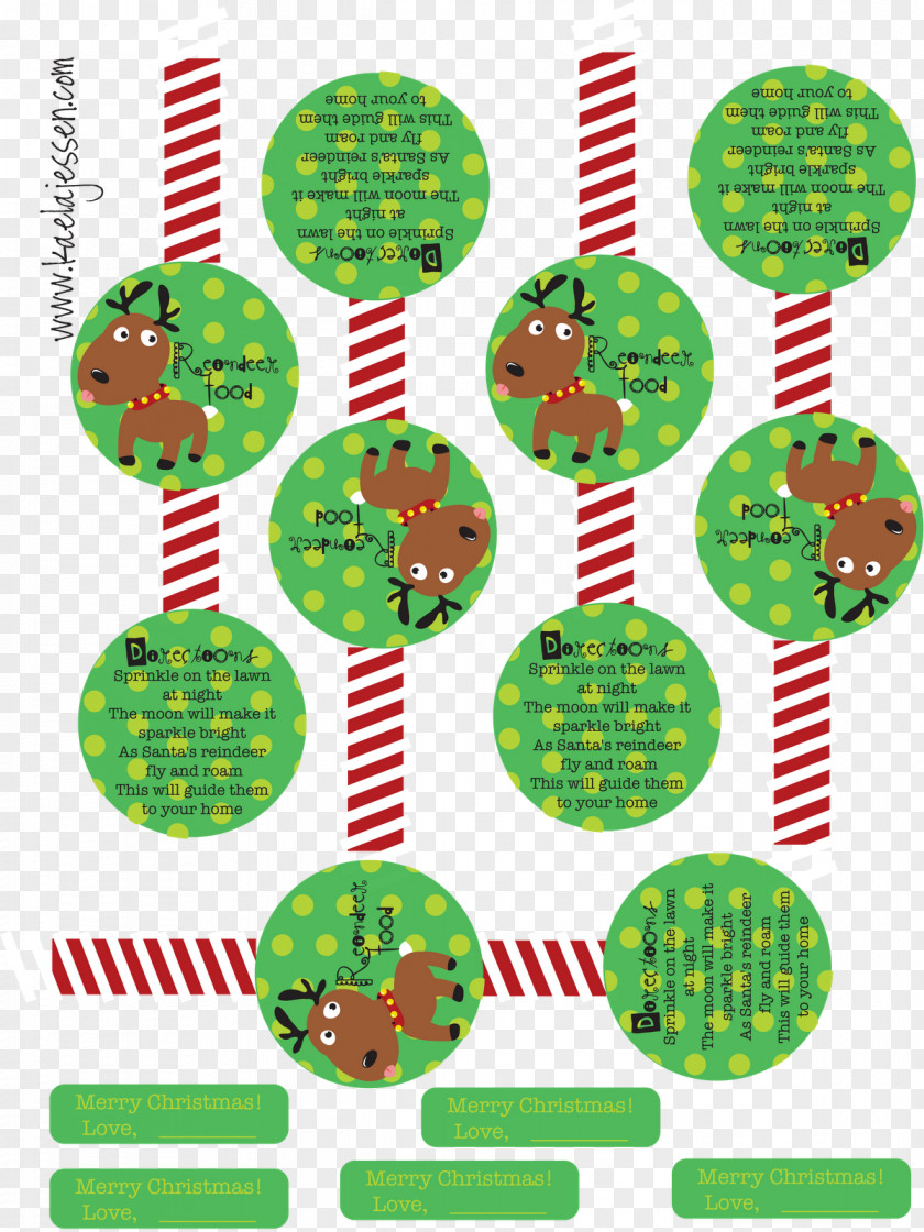 Reindeer Christmas Label Santa Claus Food PNG