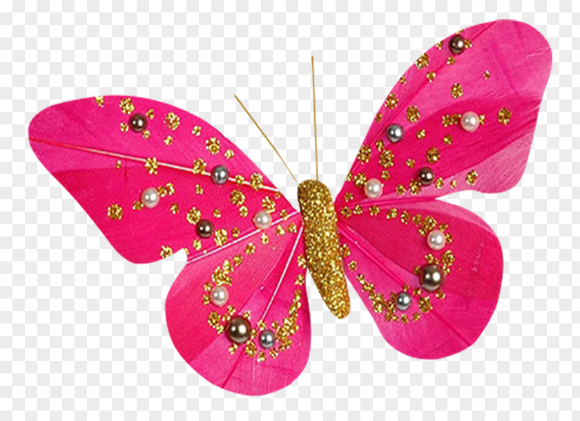 With Pearls Red Butterfly PNG