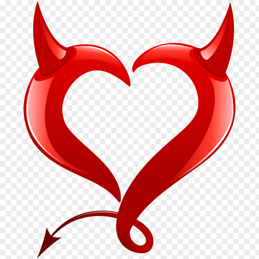 Hollow Heart Material Free Vector Devil Clip Art PNG