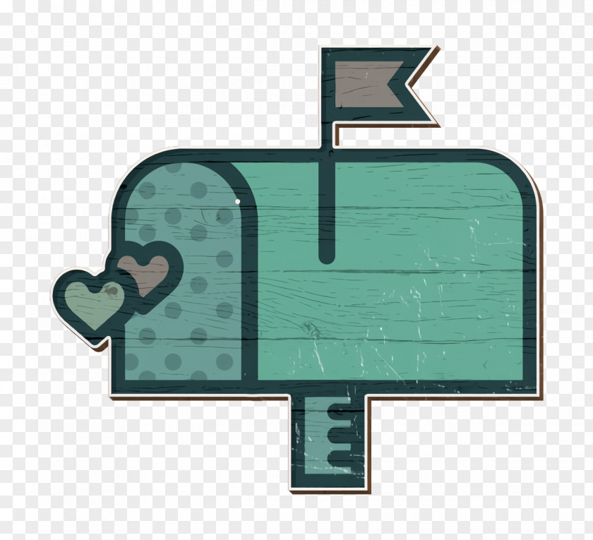 Rectangle Turquoise Hearts Icon Mailbox Valentines PNG