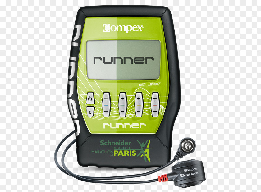 Electric Green 2016 Paris Marathon Running Electrical Muscle Stimulation Sport PNG