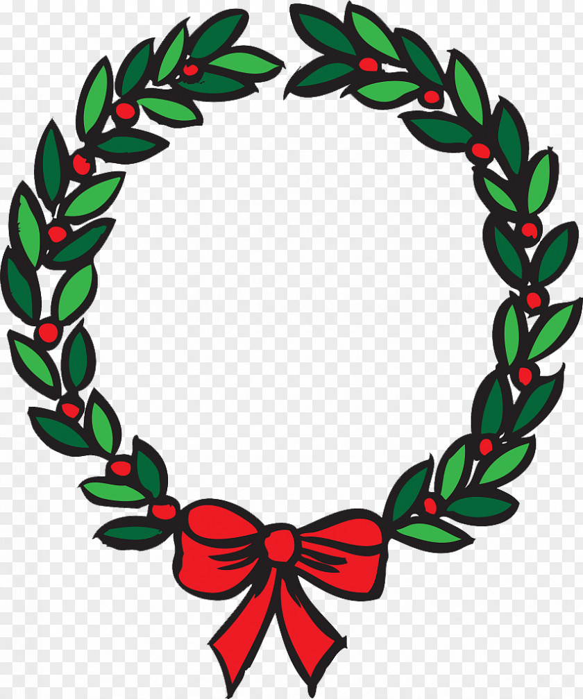 Lovely Christmas Leaf Ring Wreath Photography Clip Art PNG