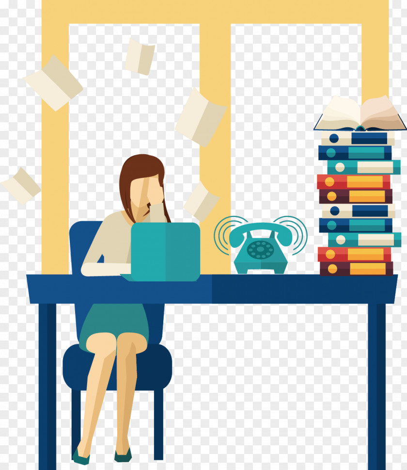 Work People Vector Cartoon Flat Design PNG