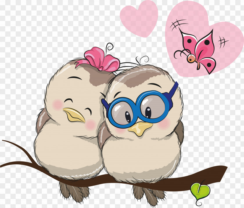 Love Birds Cartoon Clip Art PNG