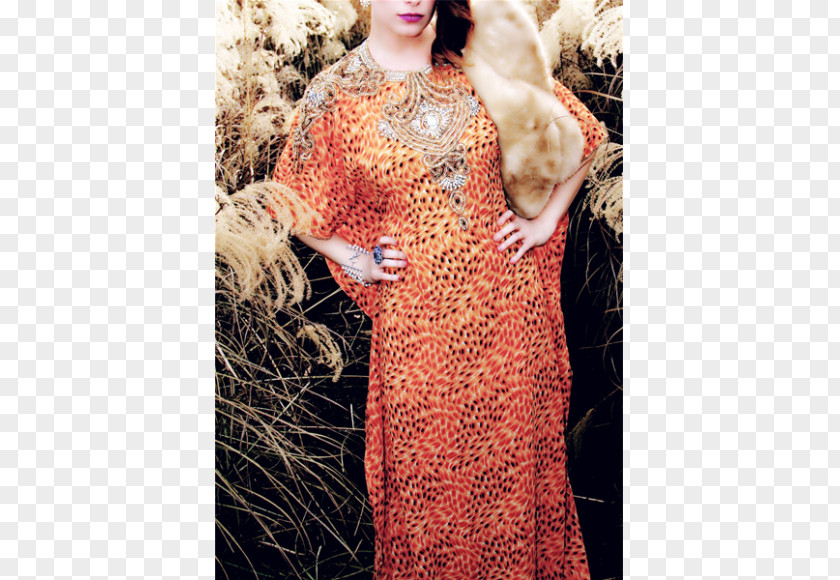 Cheetah Print Kaftan Dress Abstract Art Gown PNG